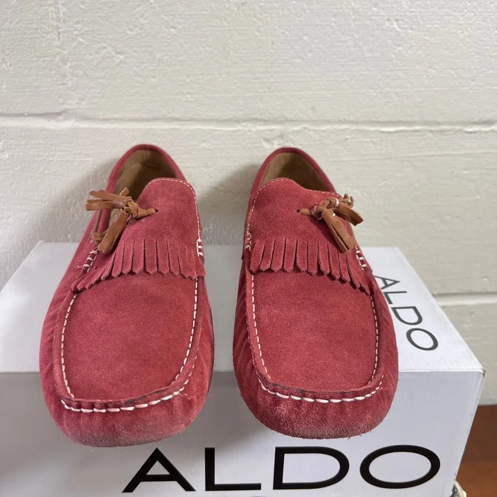 Aldo Bires-62 Red Tassel Loafer Moccasin Driving Shoes Slip On Mens 45 EU/12 US